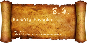 Borbély Havaska névjegykártya
